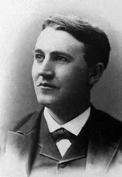 Portret van Thomas Alva Edison (1847-1931), Amerikaanse zakenman en uitvinder.