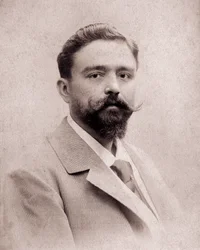 Portret van componist en pianist Isaac Albeniz (1860-1909) op 35-jarige leeftijd. Foto uit 1895. Madrid. Albeniz Stichting.