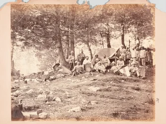 Telegraaf en Signaleerders bij Kaim Gulli, Black Mountain Expeditie, 1888