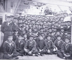 De bemanning van de Asama, illustratie uit 