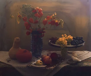 Stilleven met herfstfruit