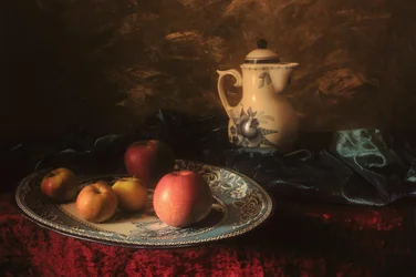 Klassiek stilleven met appels