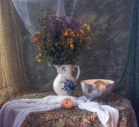 Rustiek bloemstilleven