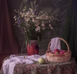 Landelijke bloemen en appels