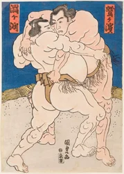 Sumo-wedstrijd tussen Uzugafuchi en Washigahama