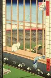 De rijstvelden van Asakusa tijdens het Hanenfeest, uit de serie 