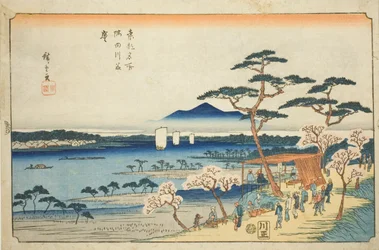 Kersenbloesems in Volle Bloei langs de Sumida Rivier, uit de serie 