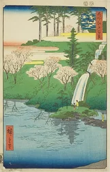 Chiyogaike Pond, Meguro (Meguro Chiyogaike), nr.23 uit de serie "One Hundred Famous Views of Edo (Meisho Edo hyakkei)".