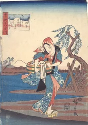 Chōfu in de provincie Musashi, uit de serie Zes juwelenrivieren in oude gedichten