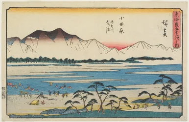 De Sakawa-rivier oversteken in Odawara