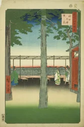 Dageraad bij Kanda Myojin-schrijn (Kanda Myojin akebono no kei), uit de serie "Honderd beroemde uitzichten van Edo (Meisho Edo hyakkei)"