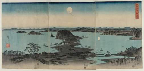 Acht uitzichten van Kanazawa bij nacht, 1857