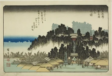Avondklok bij Ikegami (Ikegami no bansho), uit de serie "Acht Zichten in de Omgeving van Edo (Edo kinko hakkei no uchi)"