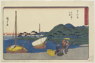 Veerhaven bij Imagiri Strand, Maisaka, 1841-1842