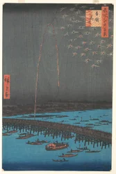 Vuurwerk bij Ryōgoku Brug