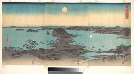 Volle maan bij Kanazawa, provincie Musashi