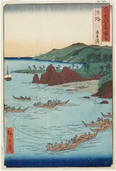 Goshiki (Vijfkleurig) Strand, Awaji Provincie, september 1855