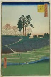 Goten Hill bij Shinagawa (Shinagawa Gotenyama), uit de serie "One Hundred Famous Views of Edo (Meisho Edo hyakkei)"v