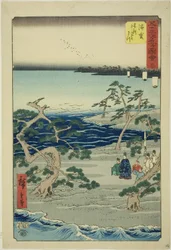 Hamamatsu: De beroemde fluisterende dennen (Hamamatsu, meisho zazanza no matsu), nr. 30 uit de serie 