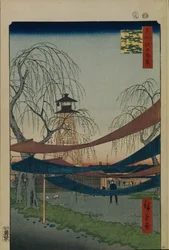 Hatsune Rijterrein in Bakuro-cho Honderd beroemde uitzichten van Edo, 1856-1858
