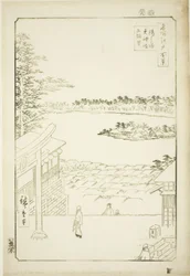 Uitzicht vanaf de Yushima Tenjin-schrijn (Yushima Tenjin sakaue tenbo), uit de serie "Honderd Beroemde Uitzichten van Edo (Meisho Edo hyakkei)"