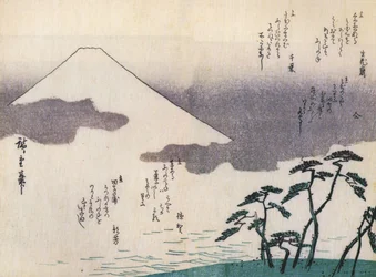 Hiroshige, de berg Fuji gezien vanaf het strand