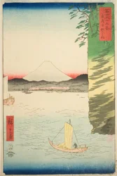 Honmoku in de Provincie Musashi (Musashi Honmoku no hana), uit de serie "Zesendertig Zichten op de Berg Fuji (Fuji sanjurokkei)"
