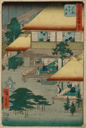 Ishibe, uit de serie "Drieënvijftig staties van de Tokaido".