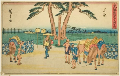 Ishibe, uit de serie Drieënvijftig Stations van de Tokaido (Tokaido gojusan tsugi no uchi), ook bekend als de Gyosho Tokaido