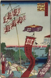 Kanasugi Brug, Shibaura, juli 1857