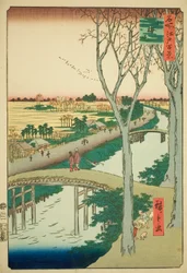 Koume Dijk (Koumezutsumi), uit de serie "Honderd Beroemde Zichten van Edo (Meisho Edo hyakkei)"