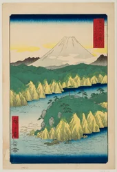 Meer bij Hakone, uit de serie "Zesendertig gezichten op de Fuji"