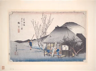 Mariko theehuis, uit de serie Drieënvijftig Stations van de Tokaido
