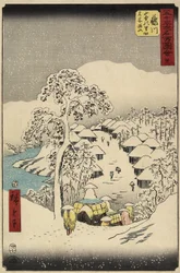 Nr. 38 Yamanaka Dorp in Fujikawa, juli 1855