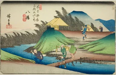 Nr. 25: Yawata, uit de serie "Negenenzestig Stations van de Kisokaido (Kisokaido rokujukyu tsugi no uchi)"