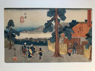 Numazu, uit de serie Drieënvijftig stations van de Tōkaidō, ook bekend als de Gyōsho Tōkaidō