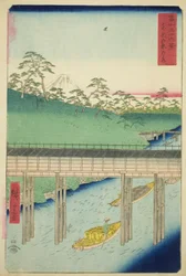Ochanomizu in de Oostelijke Hoofdstad (Toto Ochanomizu), uit de serie "Zesendertig gezichten op de berg Fuji (Fuji sanjurokkei)"