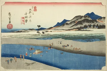 Odawara: De Sakawa-rivier, uit de serie "Drieënvijftig stations van de Tokaido-weg"