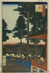 Oji Inari Shrine (Oji Inari no yashiro), uit de serie "One Hundred Famous Views of Edo (Meisho Edo hyakkei)".