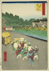 Shiba Shinmei Heiligdom en Zojoji Tempel (Shiba Shinmei Zojoji), uit de serie "Aanvulling op de Honderd Beroemde Zichten van Edo (Edo hyakkei yokyo)"