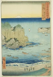 Shimosa Provincie: Choshi Strand aan de Buitenbaai, uit de serie "Beroemde Plaatsen in de Zestig-ene Provincies"