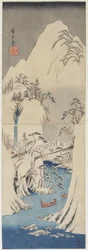 Sneeuwscène bij de Fuji-rivier, ca. 1842