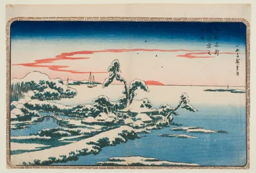 Sneeuw op nieuwjaarsdag in Susaki, uit de serie “Beroemde plaatsen in de oostelijke hoofdstad”
