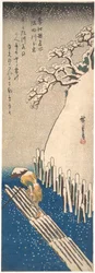 Sneeuw op de Sumida-rivier