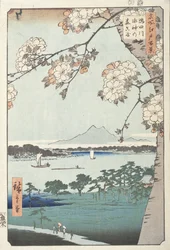 Suijin-schrijn en Massaki aan de Sumida-rivier