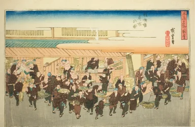 De vismarkt in Zakoba, uit de serie 