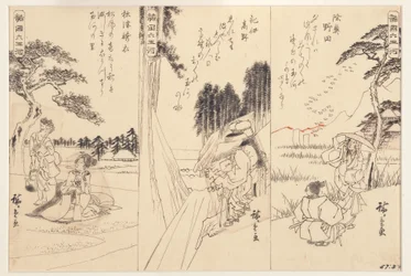 De Noda Jewel River in Mutsu; De Koya Jewel River in Kii; De Toi Jewel River, 1838-43