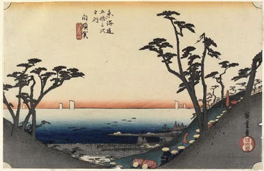 Uitzicht op Shiomi Slope, Shirasuga, c. 1833