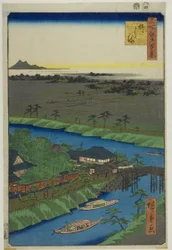 Yanagashima, uit de serie "Honderd beroemde vergezichten van Edo (Meisho Edo hyakkei)".
