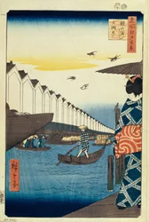 Yoroi no watashi Koami-cho Honderd beroemde uitzichten van Edo, 1856-1858